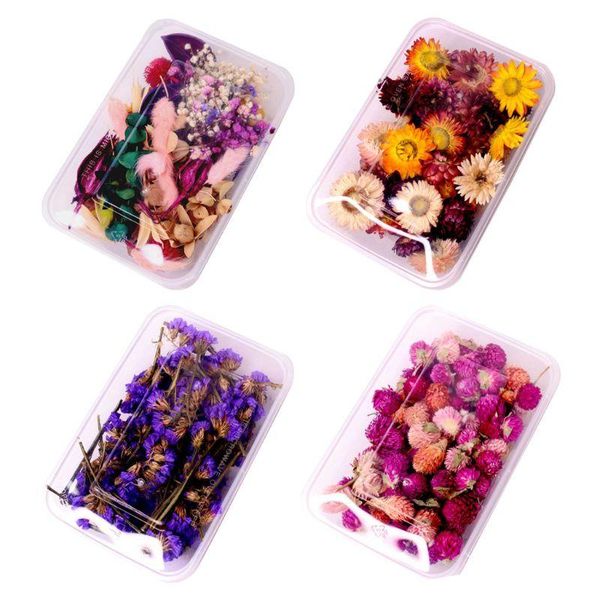 

decorative flowers & wreaths 1box crystal epoxy filler dry flower mixed nail stickers decorations resin filling material crafts art accessor