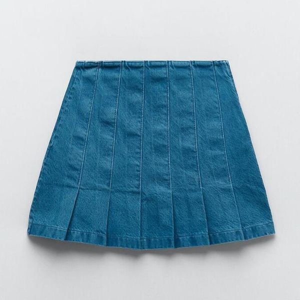 

skirts spring women's high waist slim denim umbrella skirt a- line pleated, Black