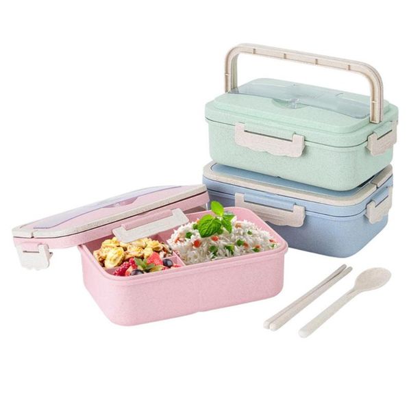 

dinnerware sets student lunch box sealed thermal microwave oven plastic with lid preservation