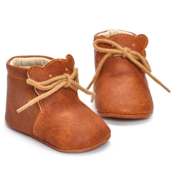 Recém-nascidos unisex meninas meninas meninos urso tornozelo botas de couro sneaker macio sola anit-slip sapatos pré-palco inverno aquecimento sapatos G1023