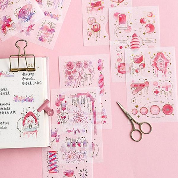 

gift wrap 3sheets/set diy journal notepad dreaming star diary stickers handcraft scrapbooking paper craft decoration