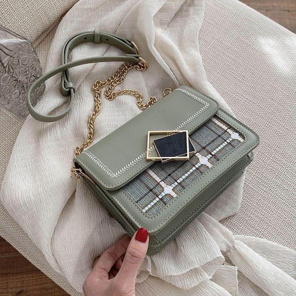 

waist bags chain pu leather crossbody bag women's 2021 small shoulder simple special lock design female travel handbag