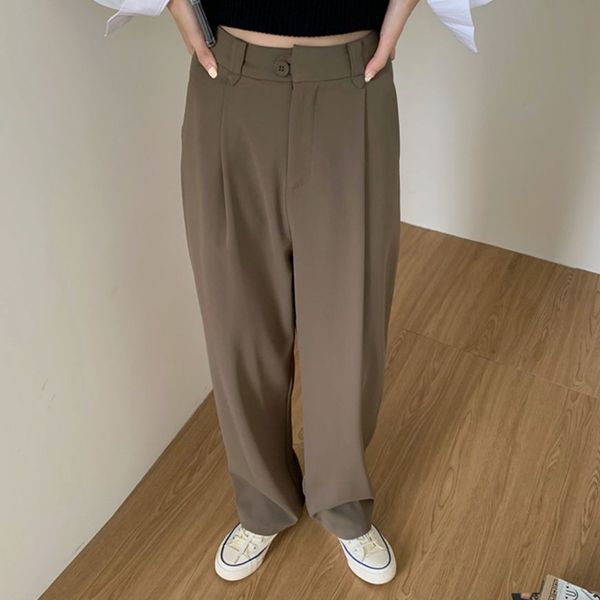 

women's pants & capris hzirip office wide trousers, casual, casual and chic solid, , , tall waist, for women, plus size 4dim, Black;white