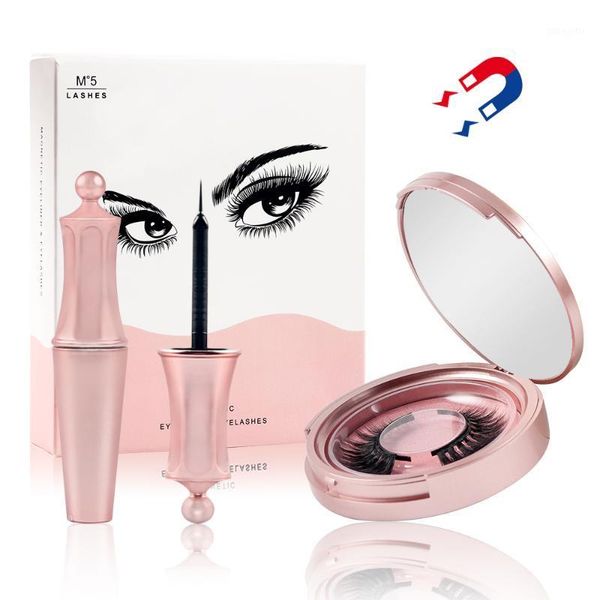 

magnetic eyelashes 3d false mink liquid eyeliner & tweezer set long lasting extension1
