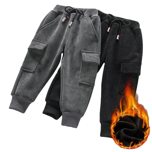 

trousers boys pants keep warm winter baby long solid color thicken lantern fleece girls clothing children's, Blue