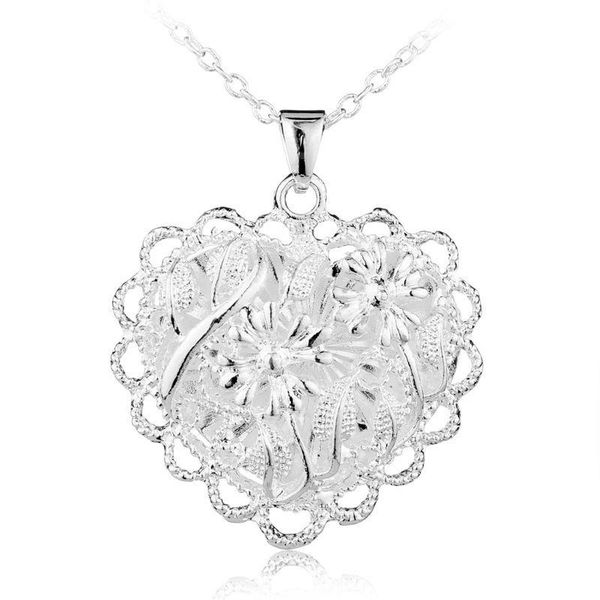 

chains fashion women silver color heart pendant chain necklace wedding engagement party jewelry