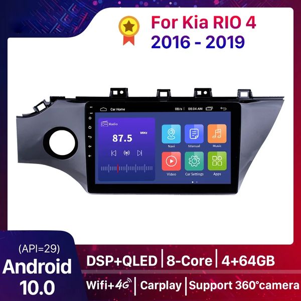 Carro dvd Radio Multimedia Video Player Para Kia RIO 4-Line X 2016-2019 Navegação GPS DSP Android 10,0 2GB RAM 32GB ROM