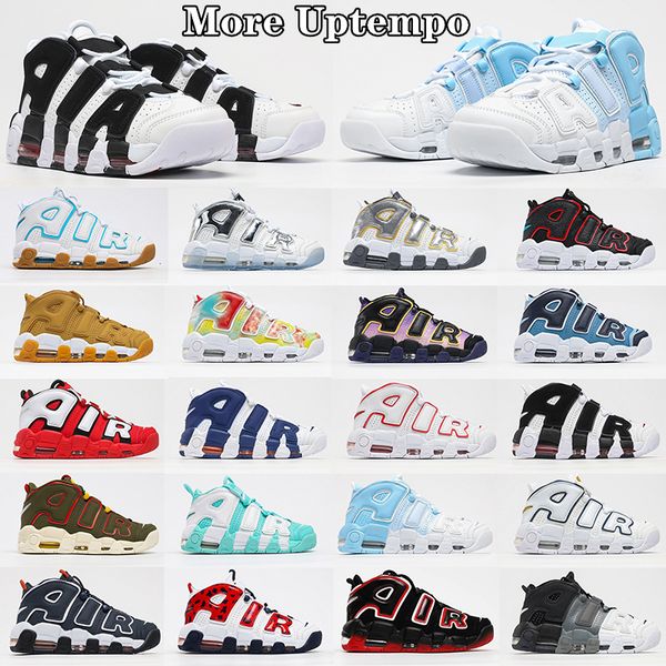 

air more uptempo scottie pippen mens women basketball shoes varsity red black bulls hoops pack university blue unc trainers premium wheat sn