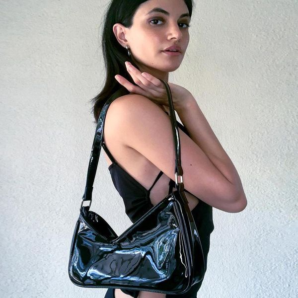 

evening bags fashion design women underarm female girls patent leather shoulder simple ladies small tote purse handbags armpit bag
