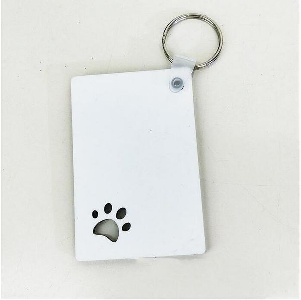 Sublimação de madeira em branco Chaveiro Pingente Dupla Face Transferir Calor Pet Keychains Saco Decoração Atacado