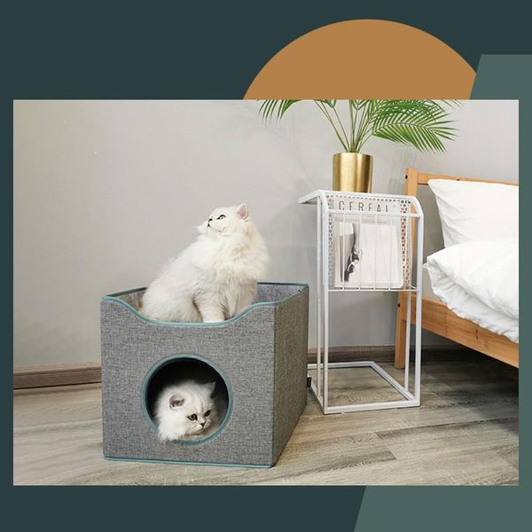 

cat beds & furniture folding storage litter summer closed deep sleep four seasons universal house villa pet bed