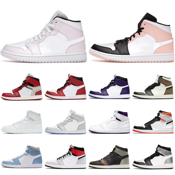 

2021 ing basketball shoes 1s 1 for men women chicago court purple dark mocha neutral grey og electro orange patina silver toe banned barely