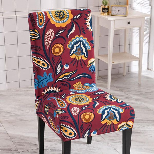 

chair covers 1pcs floral printed pattern cover stretch seat dining room removable washable
