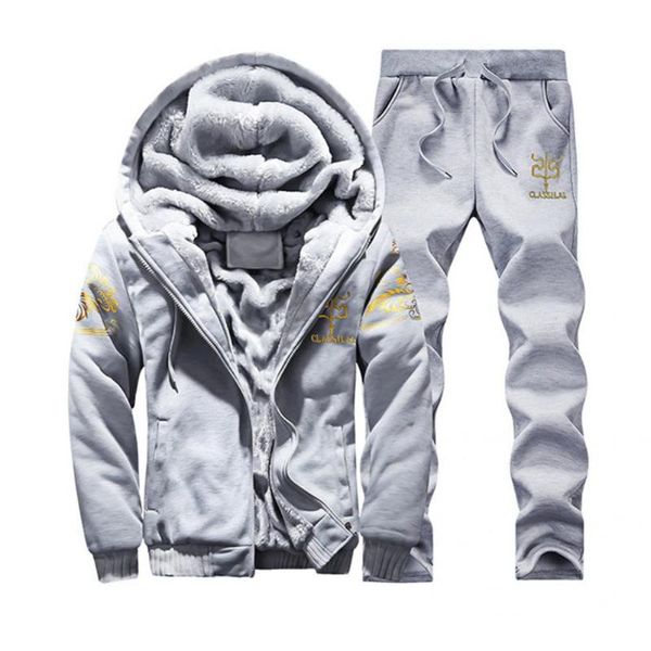 

men's sweaters solid color stylish elastic waist warm coat suit sweatshirts pants long sleeve for going out, White;black