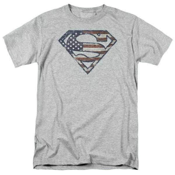 

Superman Man of Steel Shield T Shirt Mens Licensed Classic DC Comic Sport Gray, White;black