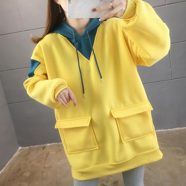 

women's hoodies & sweatshirts polyester fiber autumn and winter korean style, Black