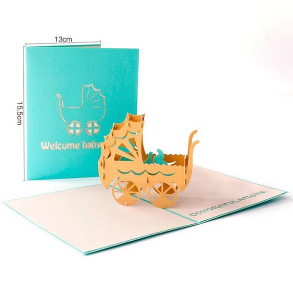 

greeting cards laser cut handmade carving born baby party paper invitation postcard boy girl birthday creative gift