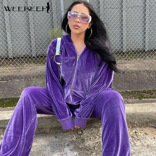 

women's jackets weekeek solid velvet women autumn baggy zip up hoodies long sleeve pocket casual sweatshirts elegant y2k aesthetic coat, Black;brown