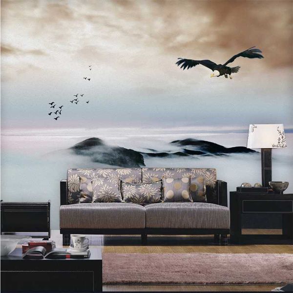 

wallpapers xue su customized large wallpaper wall ink landscape exhibition hongtu artistic conception interior decoration painting