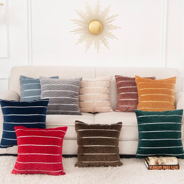 

cushion/decorative pillow luxury nordic style simple stripe series home decoration dutch velvet fabric cover
