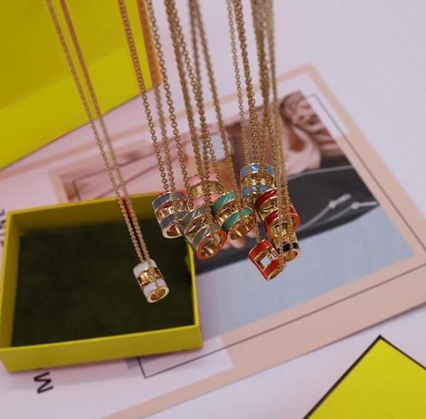 

letter pendant necklace titanium steel oval drop oil rose gold clavicle chain simple clavicle chain, Silver