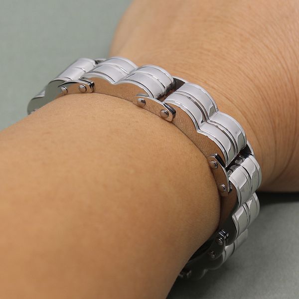 

14mm wide friends mens bracelets & bangles stainless steel motorcycle chain men bracelet jewelr, Black