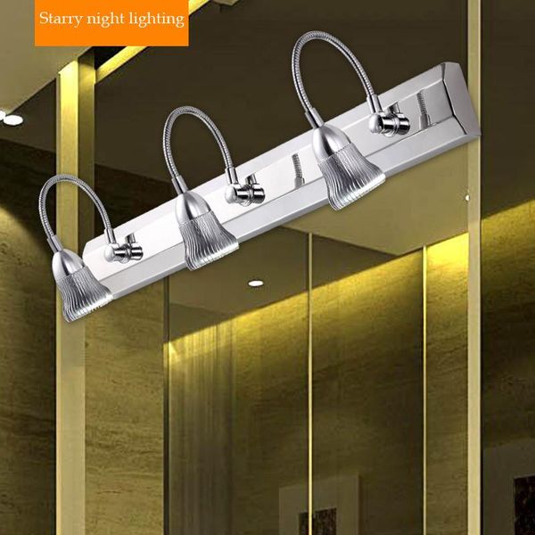 

wall lamp modern bathroom led mirror lights stainless steel 2/3 plugs 90-260v lamps cabinet vanity lighting fixtures