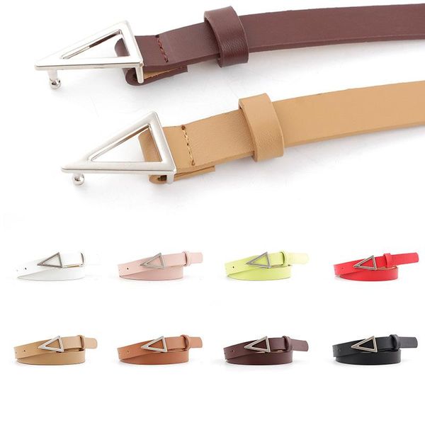 

belts women waistband silver alloy triangle buckle girls pants belt wild decoration waistbelts pu leather corset cummerband, Black;brown