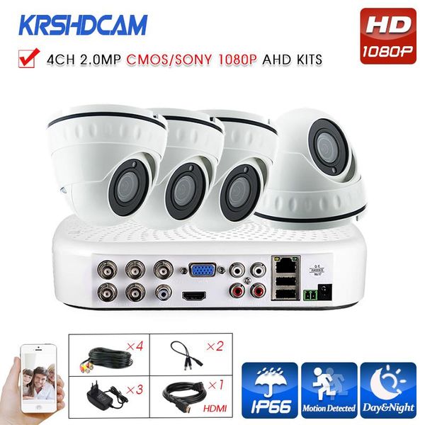

video recorder kits ahd-h full hd 2.0mp sony 323 cctv security indoor sensor dome camera p2p system surveillance systems