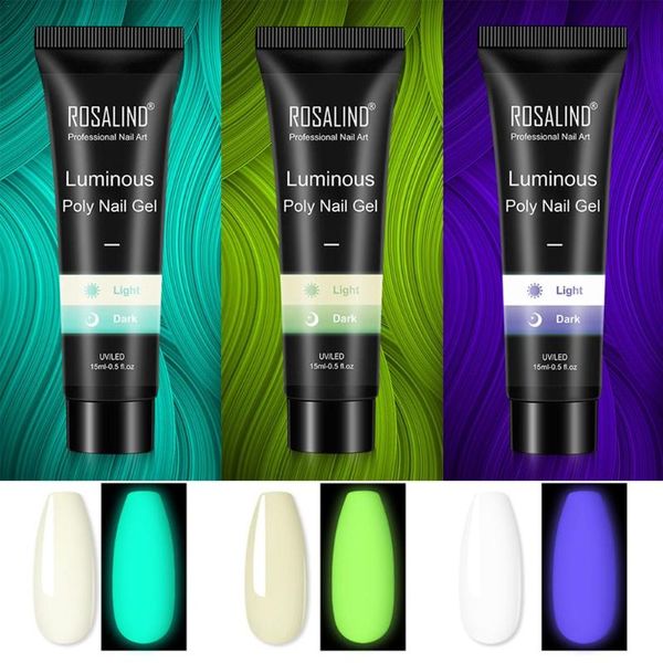 

nail gel luminous extension glue 15ml art crystal liquid paper mold uv potherapy kit, Red;pink