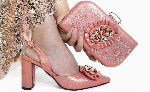 

in stock french toe style shoes matching bag selling, Black