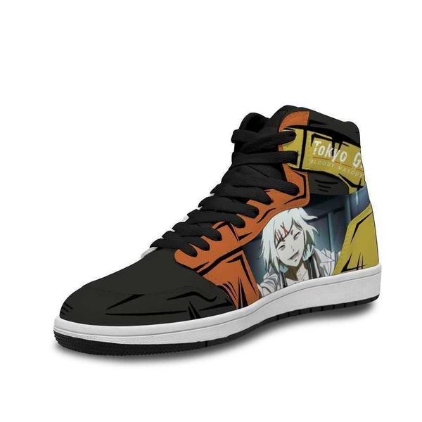 

2021 ptbn tokyo ghoul leather basketball shoes korean style for men's soft trainers