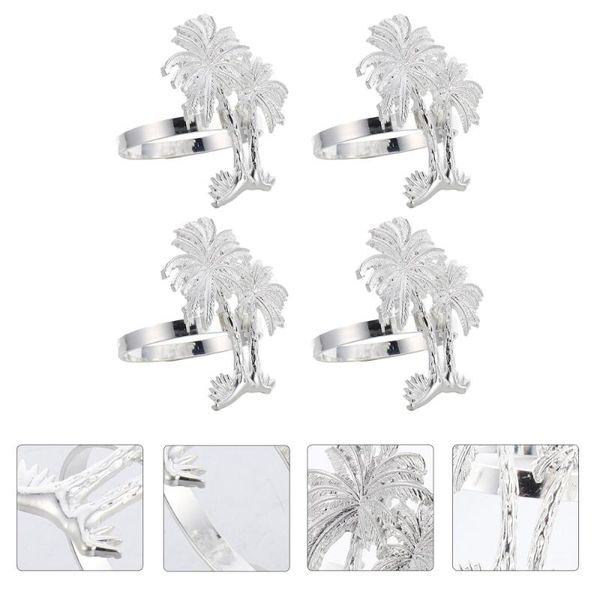 

napkin rings 4pcs electroplated coconut palm tree eco-friendly clasps