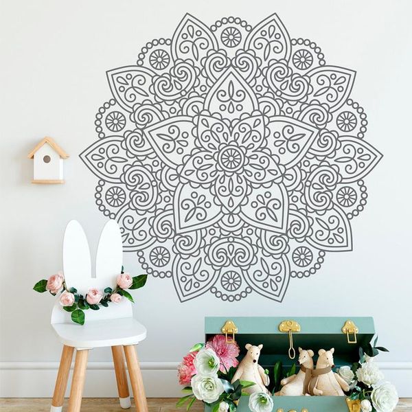 

large bohemian style mandala wall sticker home decor living room bedroom yoga meditation decal removable mural a874 stickers