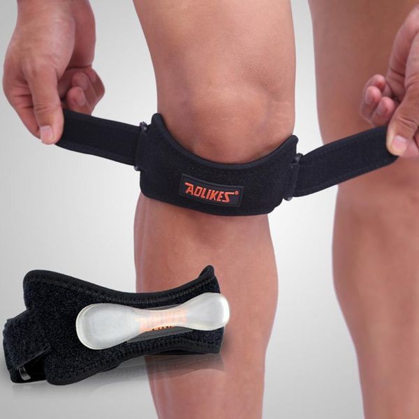 

adjustable sport knee wrap protector patella tendon support brace strap band fitness running outdoor sports wrist, Black;red