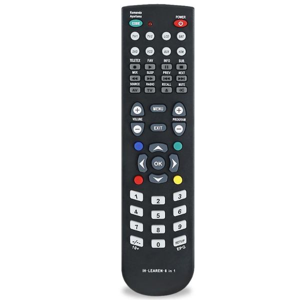 

universal remote control ih-learn-8 in 1 suport tv1/tv2/lcd/sat/dvd/vcd/aux/hom learning set controlers