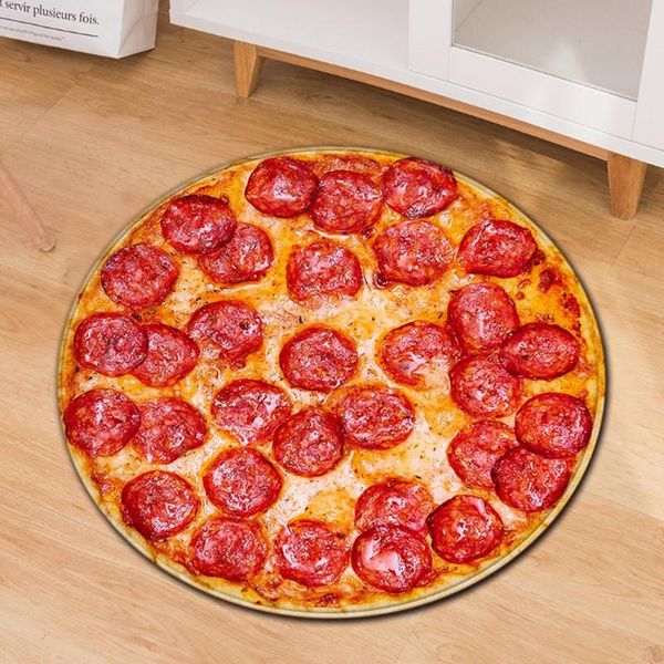 

carpets round pizza pattern absorbent slip-resistant pad carpet computer chair mat office floor door