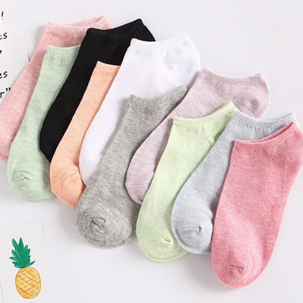 

socks & hosiery peonfly women solid cute short woman slippers cotton blends low cut ankle boat summer, Black;white