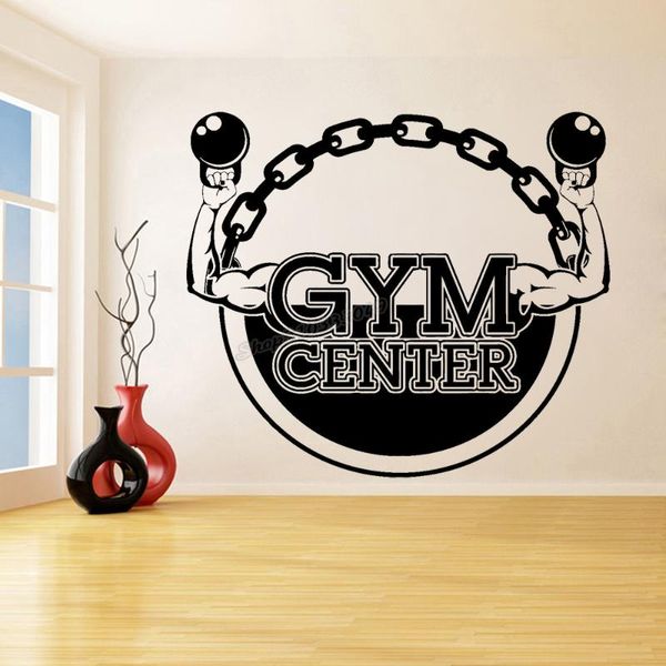 

wall stickers decal gym center bodybuilding fitness sport mural decoration accessoties removable wallpaper b473