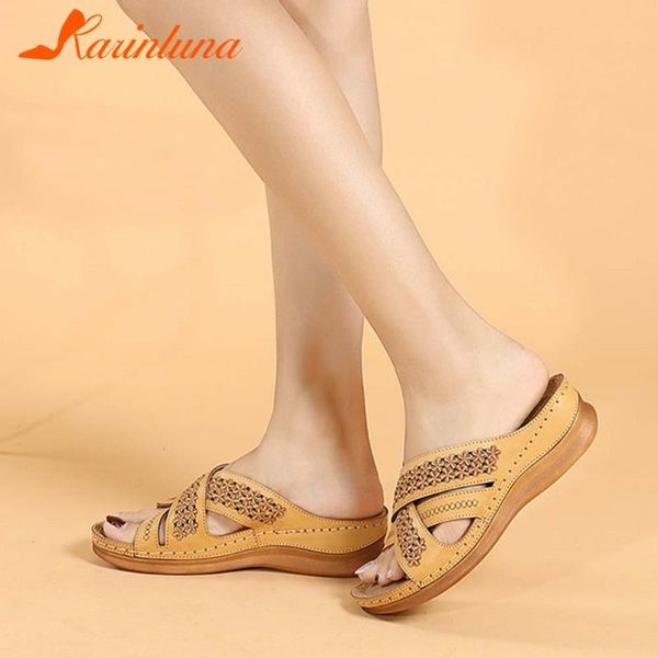 

summer ladies brand fashion beach slippers wedges high heels slides soft women shoes, Black