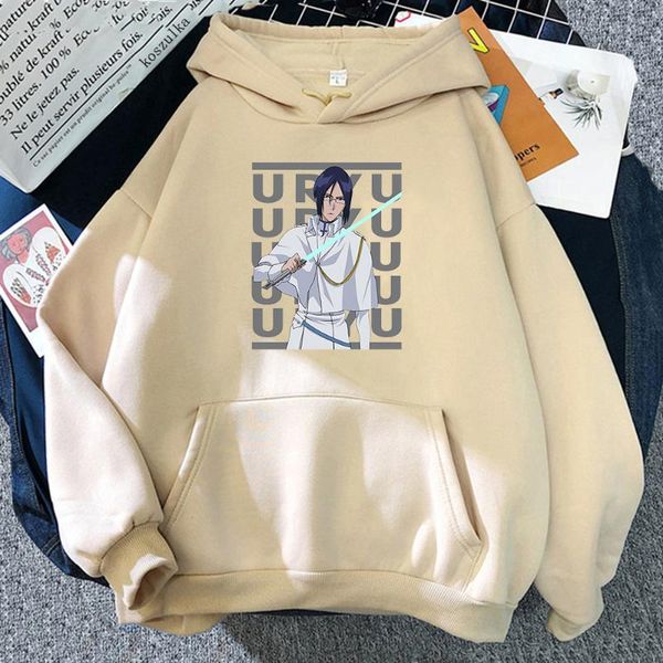 

men's hoodies & sweatshirts anime bleach loose fleece hoodie cartoon renji abarai men clothing autumn and winter vintage pullover swear, Black