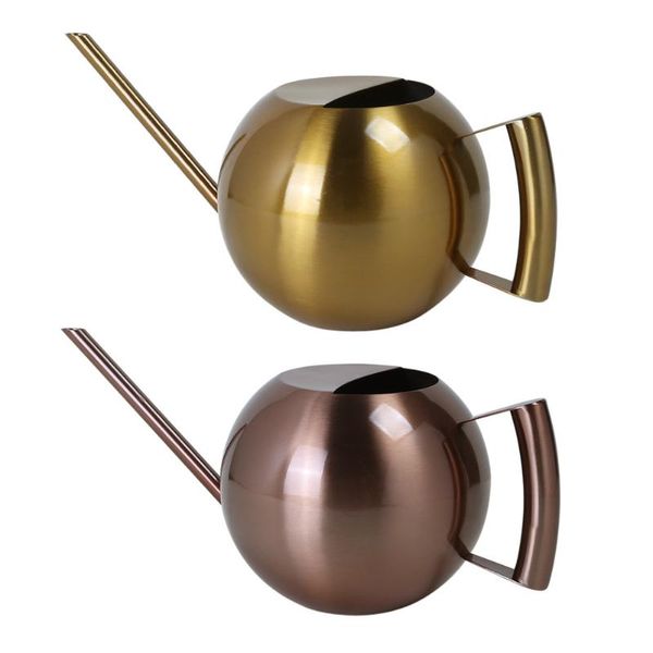 

watering equipments 1000ml stainless steel can smooth surface fleshy kettle elegant gold long mouth pot