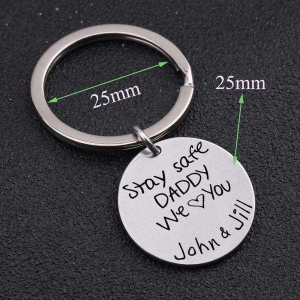 

keychains for daddy gift family love series key chain name private customized keyring birthday father's day hand stamped, Silver