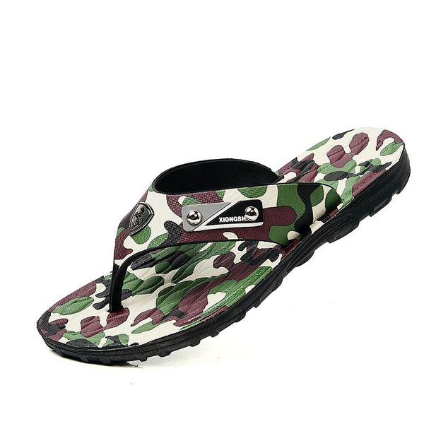 

slippers men's summer shoes men flip flops outdoor beach camo slipers fashion anti-slip zapatos hombre indoor casual, Black