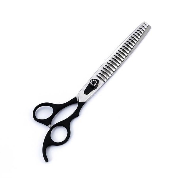 

hair scissors 8 inch silver with black professional equipment haircut barber thinning shears