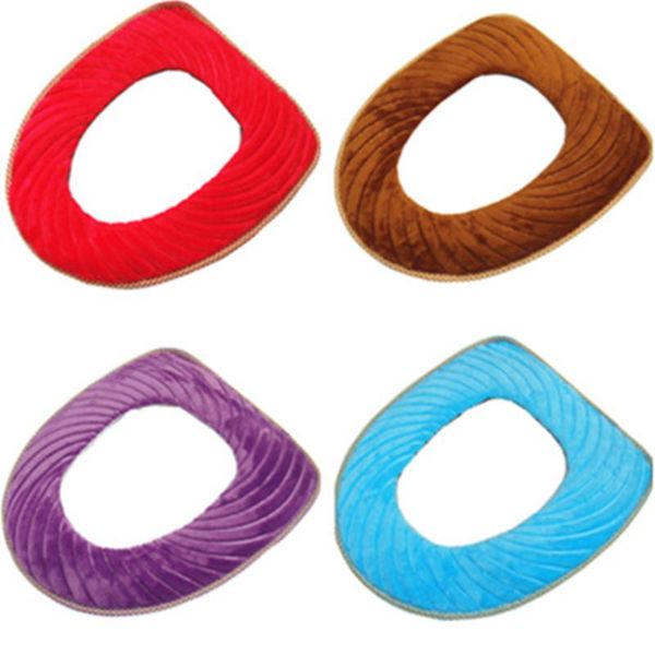 

thickened -type super soft water velvet embossed toilet seat cover covers