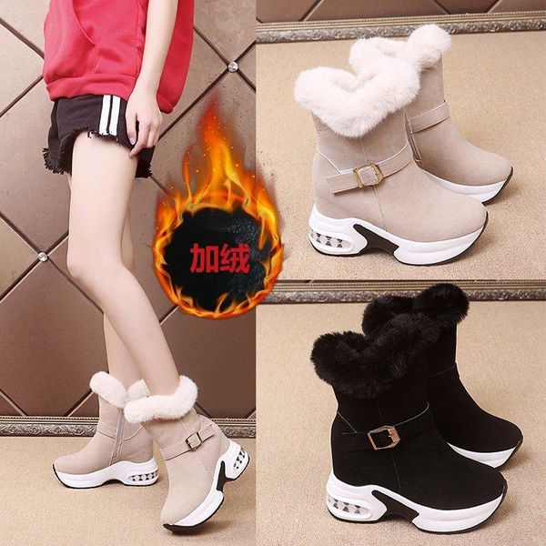 

snow slippers and women's platform, warm boots, informal shoes, boots, Black