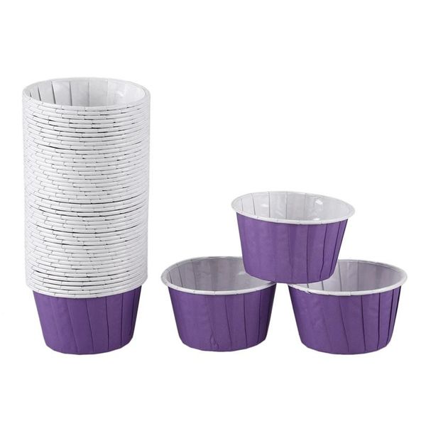 

disposable dinnerware 50x paper baking cup cake cupcake cases liners muffin dessert wedding party color:purple cnim