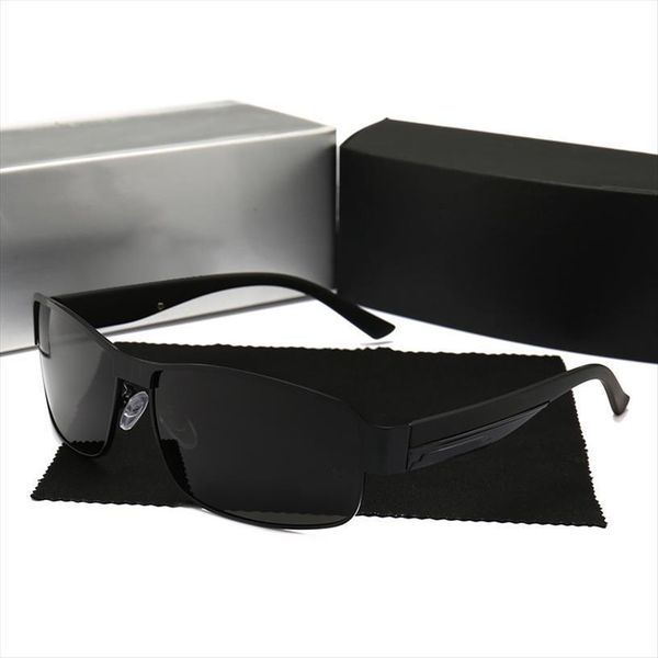 

fashion brand designer mercede sunglasses men aluminum magnesium polarized vintage square uv400 glasses for driving fishing 8485, White;black