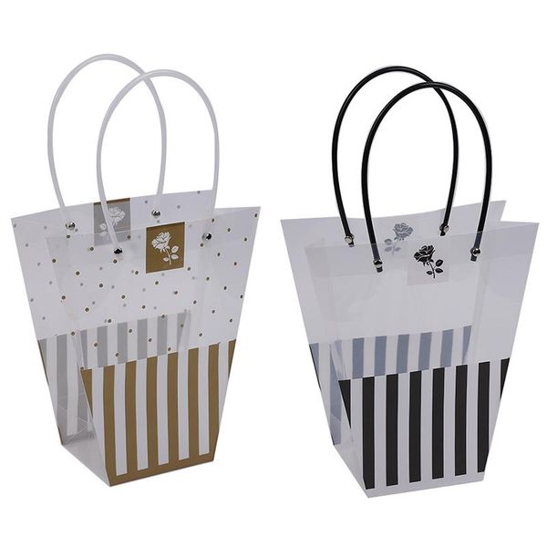

gift wrap translucent portable flower box waterproof handbag packaging bag wedding rose party candy cake birthday